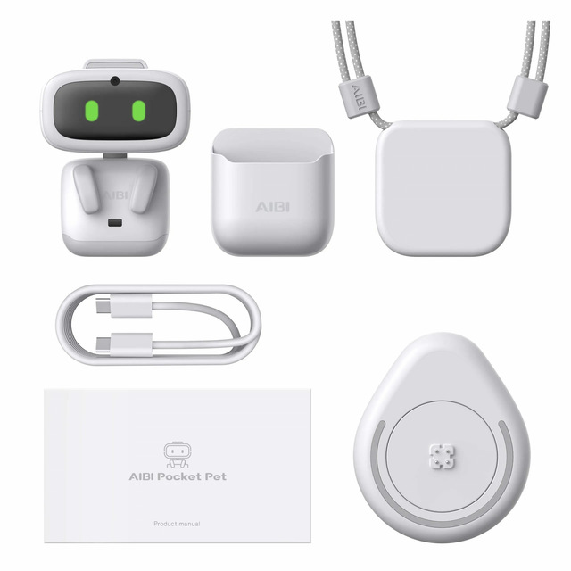 Smart Wearable Pocket AI Companion Robot Bilingual Language Dialogue Voice Command Animated Interactive Toy Lanyard Desk