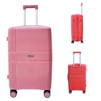 Valise de cabine compacte personnalisée en PP Valise de voyage 3 pièces à roulettes avec étui à maquillage