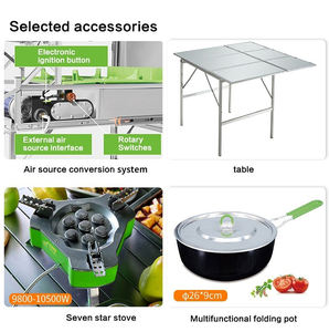 Set Cucina Mobile da Campeggio, Fornello RV, Pentole Pieghevoli Portatili in Acciaio Inox, Fornello a Gas, Accessori <span class=keywords><strong>BRS</strong></span>-96 - Product Image 5