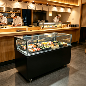 Vitrina Refrigerada de Vidrio Plano con Vista Panorámica, Gran Espacio de Exhibición de Una Sola Capa, Fácil de Colocar y Retirar Productos de <span class=keywords><strong>Pastelería</strong></span> - Product Image 1