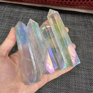 High Quality Crystal Point Wand Spiritual Decor Stone Natural Angel Aura Clear Quartz Crystal Towers For Gift