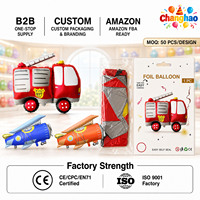 Ballons en Mylar Mat en Gros : Camion de Pompiers, Avion, Véhicule Géant pour Décoration de Fête d'Anniversaire Thème Voiture et Avion pour Garçons