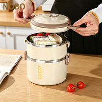 Boîte à lunch multifonctionnelle en acier inoxydable à 1/2/3 niveaux pour enfants, boîte à bento, conteneur alimentaire pour l'intérieur et l'extérieur