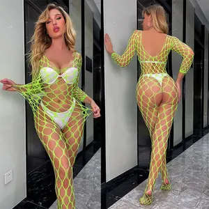 2024 Newly Crazy Pantyhose Nylon Sexy Lingerie Transparent Hole Open Crotch Sexy Bodystocking Jumpsuit Affection Lingerie
