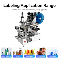 Máquina Etiquetadora Semiautomática para Botellas Redondas con Codificación en Caliente para Frascos de Miel, Botellas de Jugo, Botellas de Cosméticos y Lociones