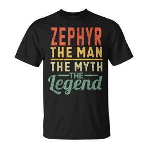 Zephyr The Man The Myth The Legend T-shirt à manches courtes unisexe à col rond, chemise promotionnelle - Product Image 1