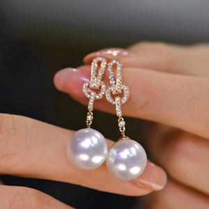 Accesorios de Plata S925 para DIY con Perlas, Hermosas Cuentas Redondas de 8-12 mm en Base Vacía 21603, Joyería para Pendientes - Product Image 1