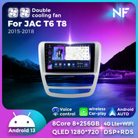 NaviFly NF, Nueva Pantalla Táctil de Navegación para Auto con Android 13, Resolución 1280*720 QLED, para JAC T6 T8 2015-2018, Compatible con Doble Ventilador de Refrigeración