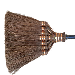 ZY1720 Balai en fibres de palmier naturelles marron, vente en gros, très demandé, manche en bambou de 120 cm, pour usage domestique - Product Image 6