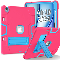 Étui antichoc pour iPad Air 13 M4 2026 M3 2025 M2 2024 avec support pour stylet, support pliable, silicone + PC, design fin et robuste