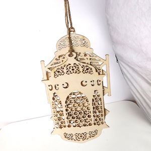 Wholesale Hot-sale Poplar Wood Board Creative Style Middle East Arabic Festival Moon Hexagonal Star Lantern 3Pcs Home Decoration - Product Image 3