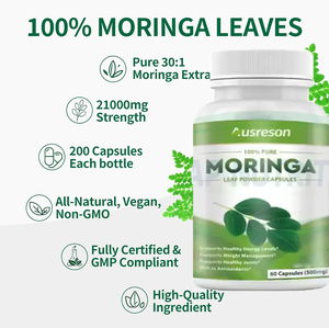Extrait de feuilles de <span class=keywords><strong>Moringa</strong></span> Oleifera, <span class=keywords><strong>poudre</strong></span> de <span class=keywords><strong>Moringa</strong></span> 1000 mg, complément alimentaire pour la peau, soutien du métabolisme et du système immunitaire, capsules de feuilles de <span class=keywords><strong>Moringa</strong></span> biologiques - Product Image 5