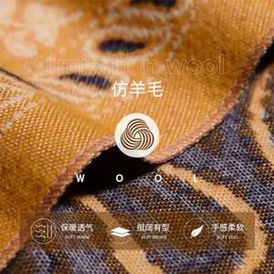 Écharpes et châles chauds imprimés effet cachemire, nouvelle collection hiver, pour femme, avec pompons, idéales pour le bureau ou comme couverture de sieste, YHK0045 - Product Image 4