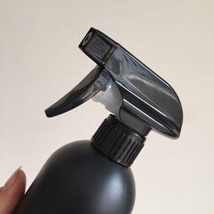 500ml 16oz vazio HDPE redondo cilíndrico resistente a produtos químicos plástico preto matte gatilho spray garrafa com preto gatilho pulverizador - Product Image 4