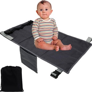 Tapis d'extension de siège de voyage portable pour bébé avec poches de rangement pour siège d'avion ou de voiture, noir, gris, bleu, capacité de charge 20 kg - Product Image 1