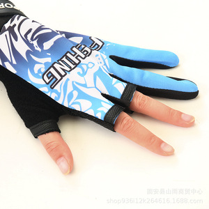 Fishing Gloves Half Finger <b>Nylon</b> Sublimation Print Sun Protection Non <b>Slip</b> For Sea Fishing Unisex One Size Fits All - Product Image 1