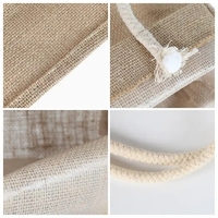 Sac fourre-tout en jute naturel moyen, personnalisable OEM, écologique, durable, tendance, uni, avec bandoulière, idéal pour la peinture DIY