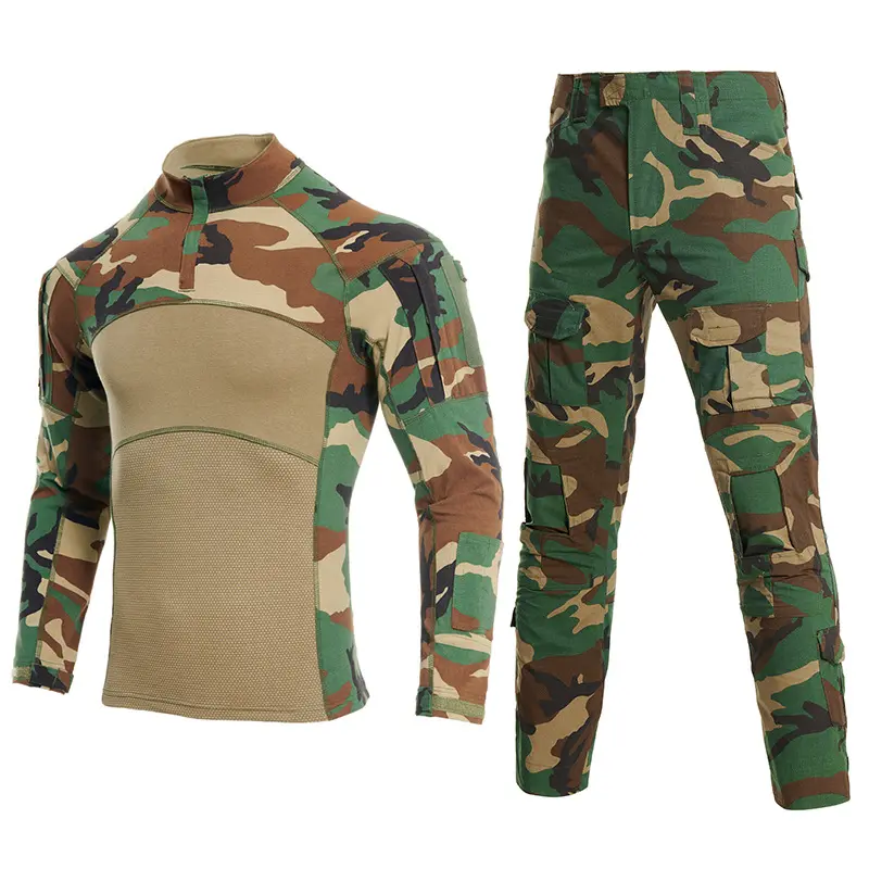 Nieuw Ontwerp Tactisch Gevechtsuniform Shirt En Broek Met Elleboog-En Kniebeschermers Digitale Tactische Gear Camouflage Kleuren