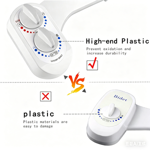 Accesorio de bidé de doble control de ABS de alta calidad con boquillas retráctiles, mezcla de agua fría y caliente, instalación DIY para inodoros estándar - Product Image 1