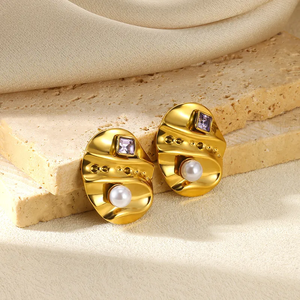 Elegant Women Earrings 304 Stainless Steel Geometric Three Dimensional Flower <b>Simple</b> Daily <b>Jewelry</b> Plated With 18K Real Gold - Product Image 5