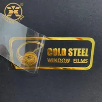 Adesivo autoadesivo personalizzato Logo in metallo adesivo stampa adesivi in lamina d'oro trasparente etichetta Logo in metallo trasparente