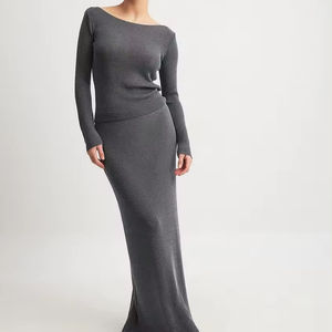 Runwaylover R367 <span class=keywords><strong>Pull</strong></span> en maille métallisée à <span class=keywords><strong>col</strong></span> <span class=keywords><strong>bateau</strong></span> - Product Image 4