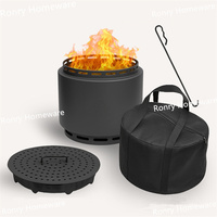 Foyer extérieur portable en fonte sans fumée avec cendrier amovible, pioche à feu, sac de transport, léger, pour cuisson au bois en extérieur