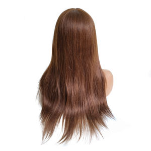 Meilleure perruque en dentelle suisse pleine, frontale, en cheveux humains vierges naturels lisses brésiliens pour femmes - Product Image 4