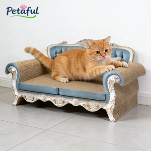 Großhandel Luxuriöses Hochwertiges Wellpappe Modernes Umweltfreundliches Kratzbett Krallenfreundliches Langlebiges Großes Katzenbett - Product Image 1