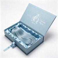 Boîte d'emballage personnalisée pour extensions de cheveux, soins de beauté, cosmétiques, pour perruques, avec doublure et fermeture à ruban
