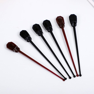 ไม้คนเครื่องดื่มพลาสติกเคลือบทองพร้อมโลโก้สำหรับงานปาร์ตี้ - Product Image 4
