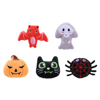 En stock, vente en gros, personnalisable : Jouet à mâcher interactif en peluche pour chat, thème Halloween (araignée, citrouille, fantôme, chauve-souris), avec herbe à chat, pour le jeu