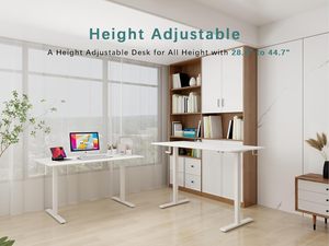 Table d'ordinateur, bureau d'étude, bureau de bureau, cadre de bureau réglable à manivelle manuelle, bureau portable sans fil, mobilier de bureau modulaire - Product Image 4