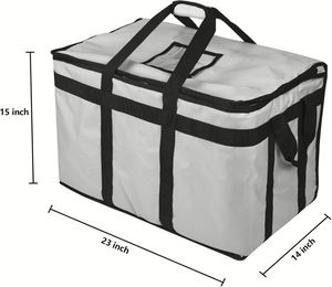 Food Distribution Insulated Cooler Bag Insulated Cold Meal Bag with Attached Bottom and Divider for Hot and Cold Food Outside - Product Image 2