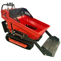 Mini-dumper multifonctionnel à chenilles à essence avec pelle chargeuse frontale et déchargement hydraulique pour vergers