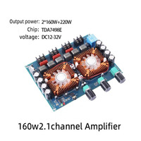 Carte d'amplificateur numérique TDA7498E Module d'amplificateur audio pour subwoofer 160W * 2 + 220W DC12-32V