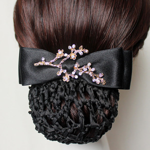Barrette à <span class=keywords><strong>cheveux</strong></span> pour <span class=keywords><strong>femme</strong></span> avec nœud en dentelle et filet pour chignon - Polyester et métal 12cm - Product Image 1