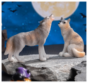 A granel 3D miniatura blanco realista resina salvaje Lobo estatuilla adornos de jardín decoración niños bosque Animal modelo juguetes regalos - Product Image 6