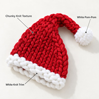 Bonnet de Noël en tricot épais avec pompon, en polyester, logo personnalisé, idéal pour les fêtes, cadeaux promotionnels, vente en gros OEM ODM