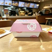 Boîte à emporter jetable résistante à l'huile avec impression personnalisée, emballage en gros pour les boutiques de hamburgers, de beignets, de restauration rapide et de boulangeries