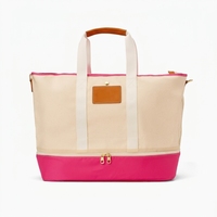 Sac de voyage de grande capacité pour usage quotidien, sac de week-end de qualité supérieure, sac fourre-tout en toile pour femmes, avec compartiment pour chaussures, vente en gros BSCI