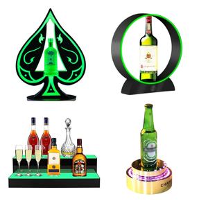 LED luminoso asso di picche portabottiglie <span class=keywords><strong>Champagne</strong></span> portabottiglie 7 modalità di luce di colore lampeggiante bottiglia glorificatore - Product Image 6