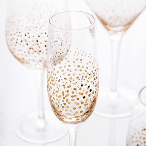 Ensemble <span class=keywords><strong>de</strong></span> verrerie à pois dorés, directement <span class=keywords><strong>de</strong></span> l'usine, verres à vin et à champagne sans <span class=keywords><strong>pied</strong></span> pour mariage, fête, bar à domicile, cocktail, décoration <span class=keywords><strong>de</strong></span> table - Product Image 5
