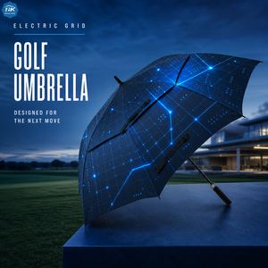 Parapluie de golf Tech Electric Grid Line avec système anti-vent, protection UV, imperméable, pour le sport en extérieur, soleil et pluie - Product Image 1