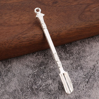 Mini-cuillère porte-clés en métal, outil d'échantillonnage, pendentif, cadeau créatif, vente en gros pour sacs et clés de voiture