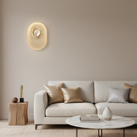 Applique murale LED dorée de style nordique avec télécommande pour salon, mur d'accentuation, chambre, balcon – Décoration artistique simple en acrylique