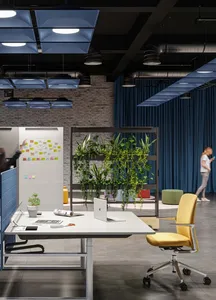 ECOJAS Anti-vertigo Acoustic PET Recycled Material Colorful Lighting For Modern Office LED Pendant Light