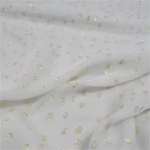 2024 più nuovo Design di colore bianco di grande qualità di buon materiale tessuto metallico di seta per le donne indumento