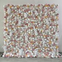 Mur floral en soie filée 3D, toile de fond murale enroulable avec roses modernes faites à la main, légères, durables, pour la Saint-Valentin