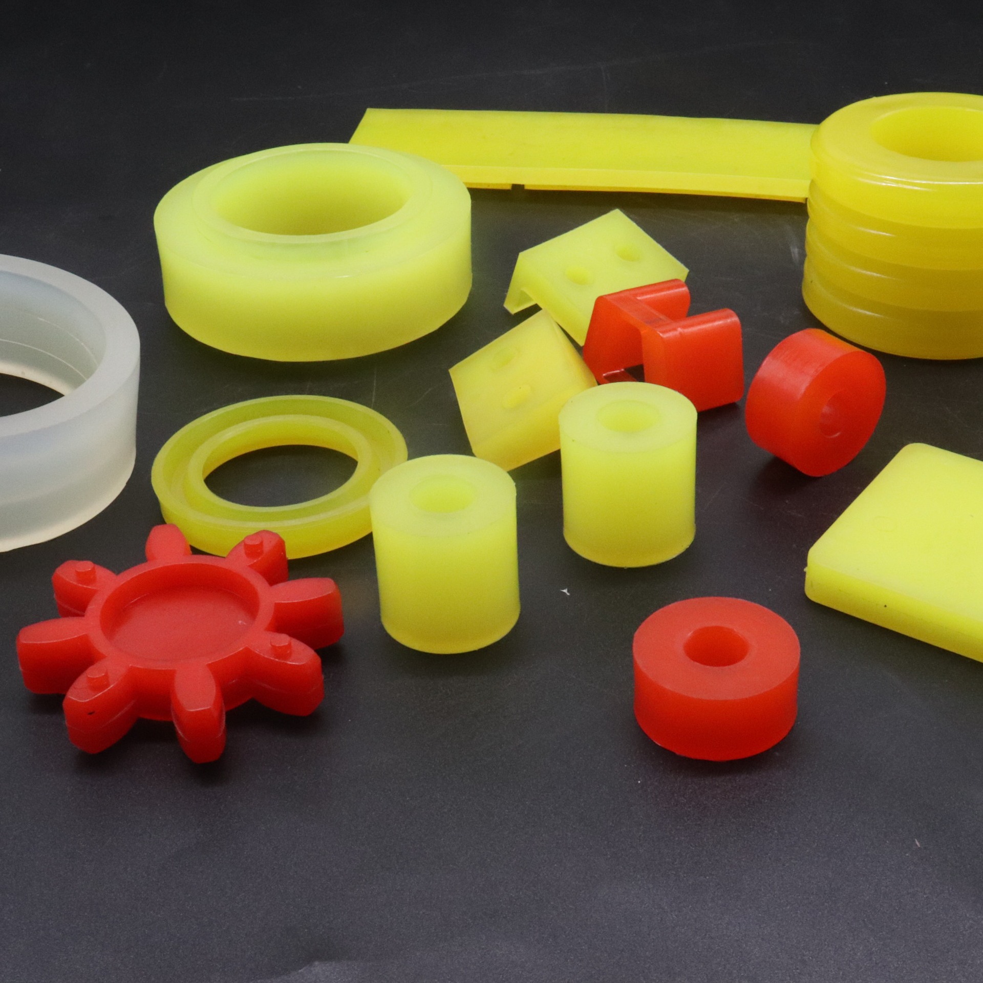 Eco-friendly Injection Molding PU Polyurethane Industrial Shaped Parts With Wear Resistance And Cutting Processing Service